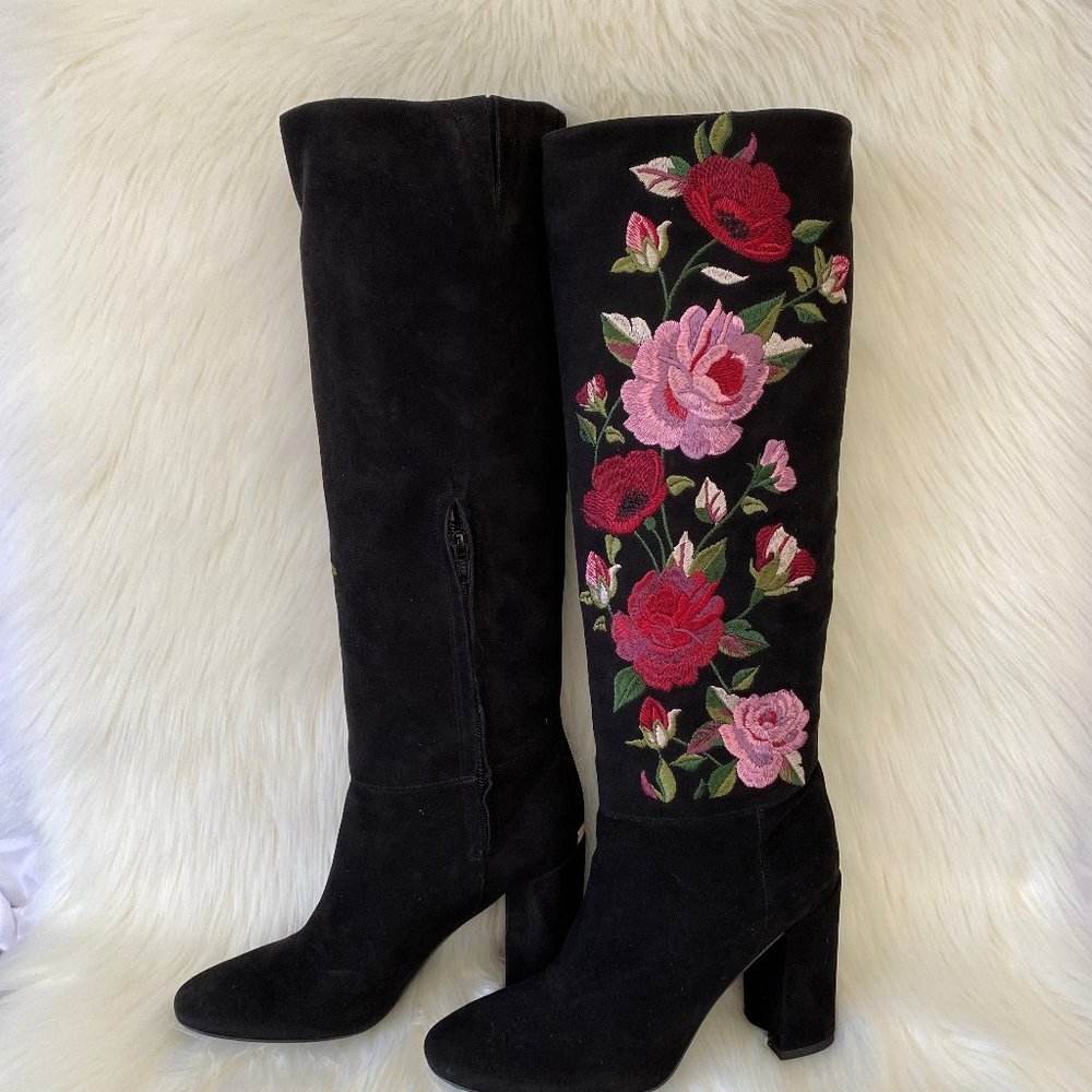 Kate Spade "Greenfield" Embroidered Tall Boot 7.5